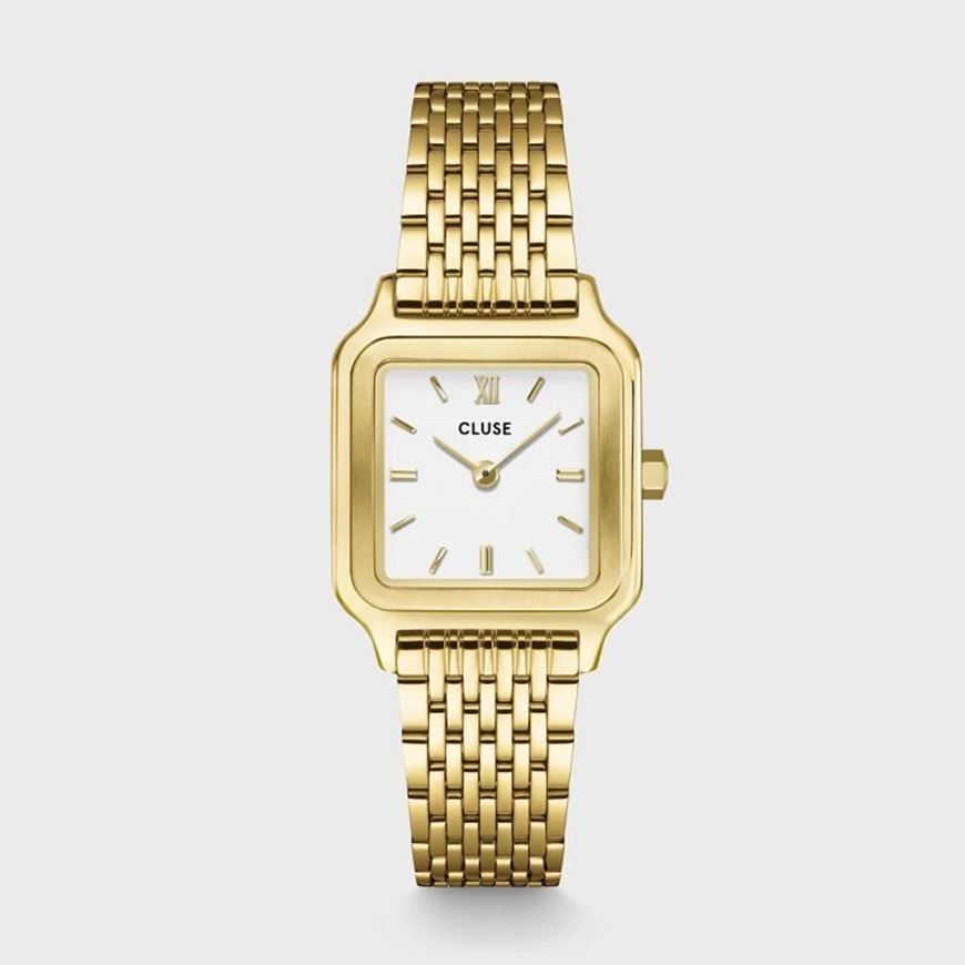 Foto de Reloj Gracieuse Petite de acero, blanco, color dorado