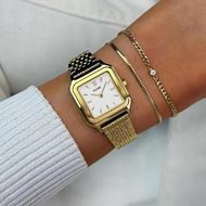 Foto de Reloj Gracieuse Petite de acero, blanco, color dorado