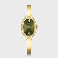 Foto de Reloj L'Ovale de acero, color oliva y dorado