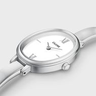 Foto de Reloj L'Ovale de acero, color blanco y plateado