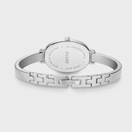 Foto de Reloj L'Ovale de acero, color blanco y plateado