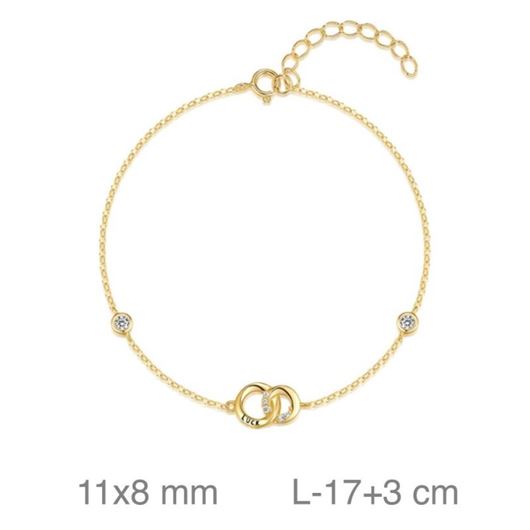 Foto de Pulsera plata baño oro círculos con circonitas