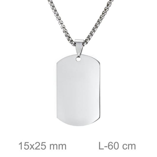 Foto de Gargantilla de acero con placa rectangular