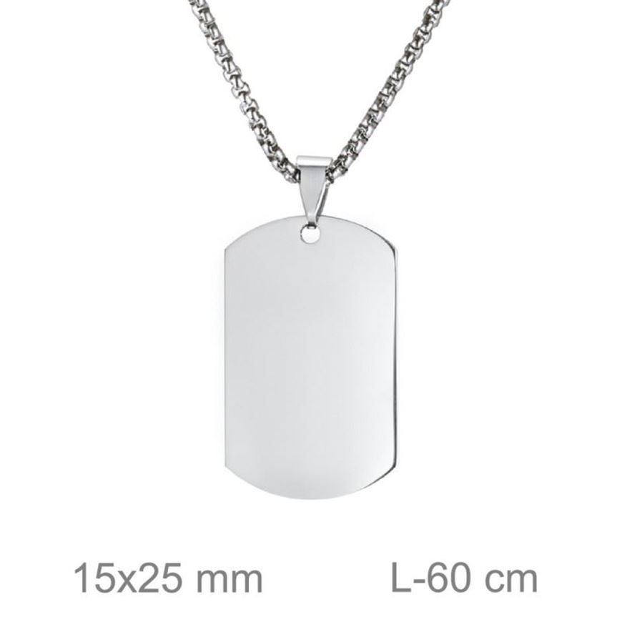 Foto de Gargantilla de acero con placa rectangular