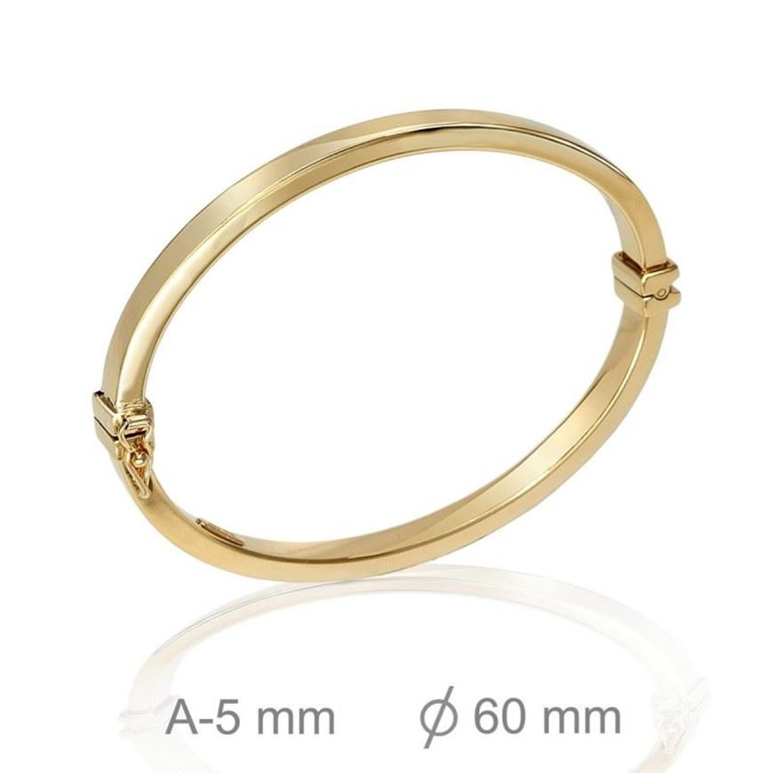 Foto de Pulsera caña de plata baño de oro cuadrada 5x5mm