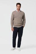 Picture of Jersey trenzado cuello redondo color taupe