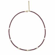 Foto de Collar cuentas cafetadas de granate y perlitas de agua dulce