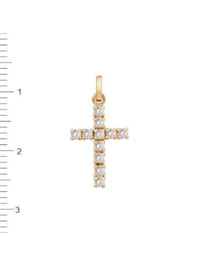 Foto de Cruz oro amarillo con circonitas 1.5mm