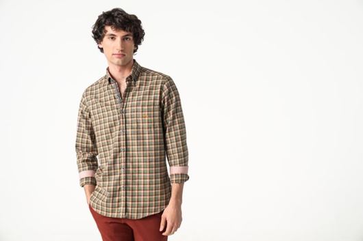 Picture of Camisa DB cuadros verde y naranja