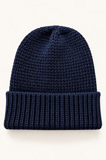 Foto de Gorro de punto grueso marino con vuelta