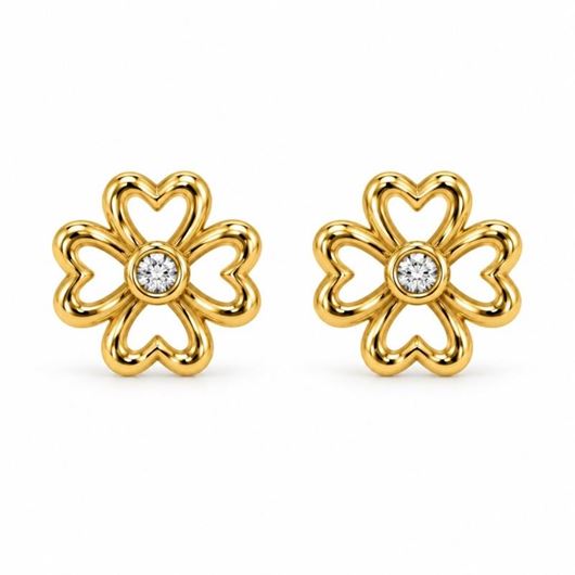 Picture of Dormilones oro amarillo 18kt flor