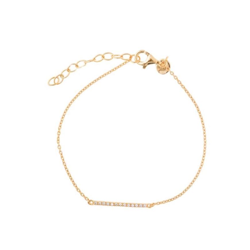 Foto de Pulsera de plata baño de oro tira de circonitas