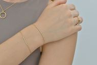 Foto de Pulsera de plata baño de oro tira de circonitas