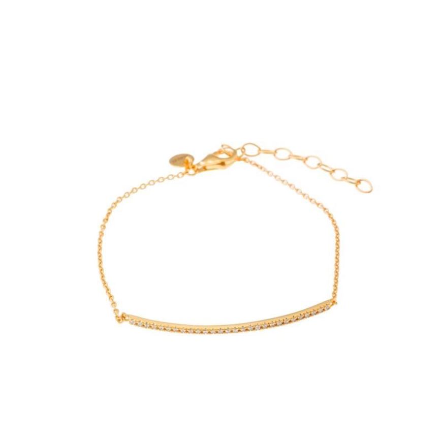 Foto de Pulsera de plata baño de oro tira de circonitas