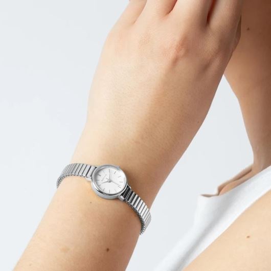 Foto de Reloj esfera sunray eslabones con numerales plateado
