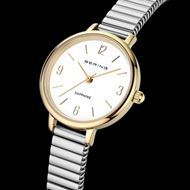 Foto de Reloj eslabones con numerales dorado y plateado