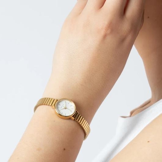 Foto de Reloj eslabones con numerales dorado